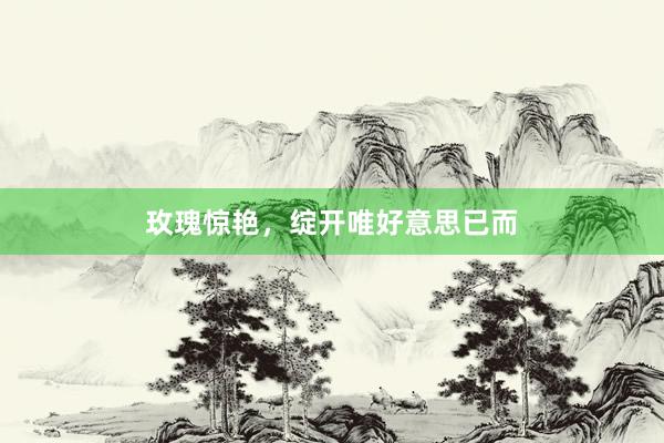 玫瑰惊艳，绽开唯好意思已而